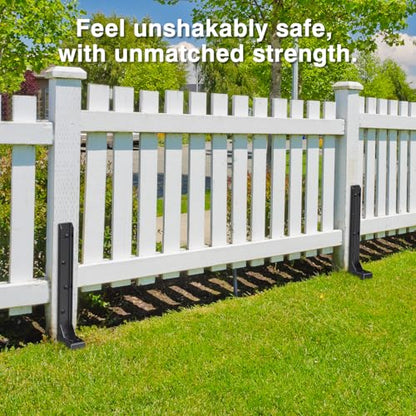 4pcs Fence Post Repair Kit,Fix Broken Wood Support. - color: 4 Pack Black