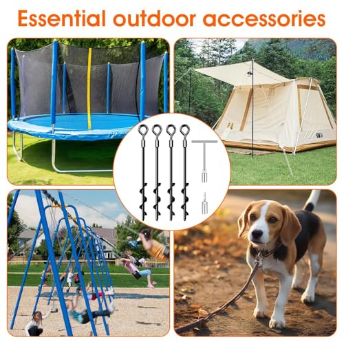 Ground Anchors Screw in Trampoline Anchors Heavy Duty Ground Stakes