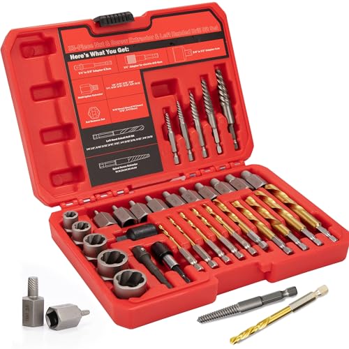 33Pcs Screw Bolt Extractor Set Hex Head Multi-Spline, Left Hand Drill Bit Set Easy Out Stripped Bolt Remover with Adapter, Bolt Extractor Kit for Removing Broken Rusted Nuts Screws Studs - size: 37Pcs