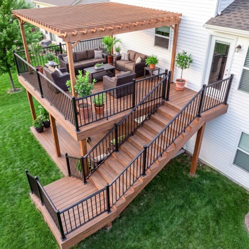 Egadis 2 Pack 42 in x 6 ft Modular Aluminum Stair Railing Kit Without Post - color: Stair 6ft - 2 Panel