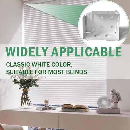 2pcs Mini Blind Brackets, Metal Window Blind Brackets, White Window Blinds Headrail Holder Bracket for Low Profile Blinds - size: 2-1/2x1-3/4inch