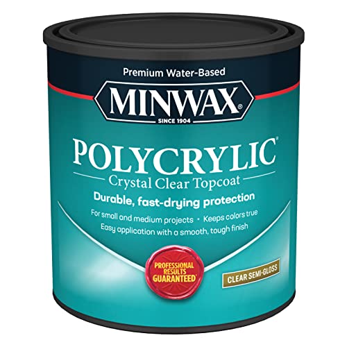 Minwax 1 qt Minwax 64444 Clear Polycrylic Water-Based Protective Finish Semi-Gloss