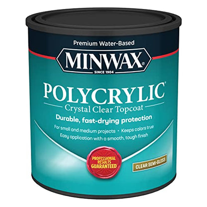 Minwax 1 qt Minwax 64444 Clear Polycrylic Water-Based Protective Finish Semi-Gloss