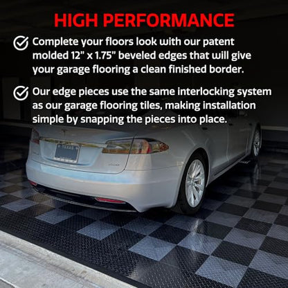 SnapLock Female Garage Floor Edge, 11 Pack, Fits Garage Tiles, Black - color: Black, size: 11 Pack, Female