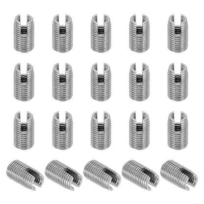 PATIKIL Self-Tapping Threaded Inserts, 20 Pcs M4 x M6.5 x 11mm 303 Stainless Steel Thread Adapter Reducer Slotted Screw Repair Inserts Nuts Sleeve - size: M4 x M6.5 x 11mm