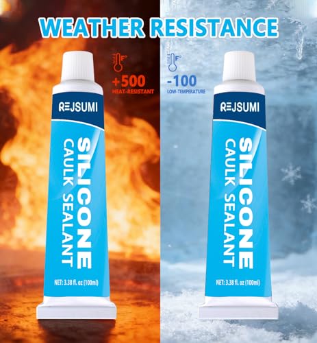Clear Silicone Caulk 3.38 fl oz (100ml), Waterproof Silicone Sealant - size: 100ml