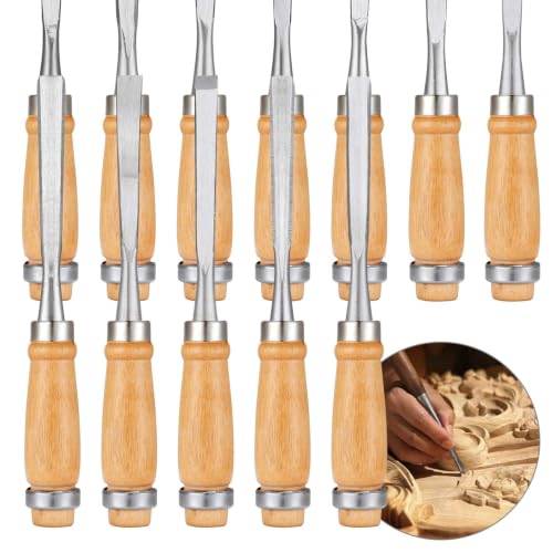 Calary 24Pcs Wood Carving Chisel Set - Kit Including Small and Large Size Wood Carver Set