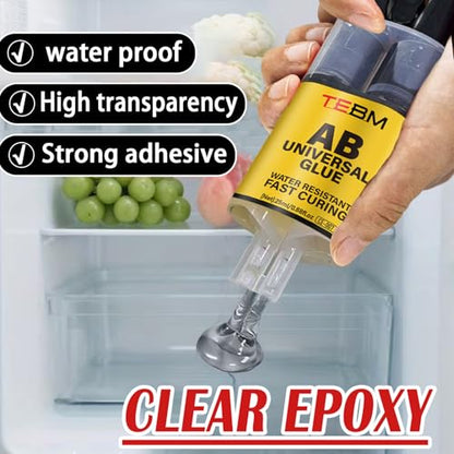 Clear ab Epoxy Glue Plastic Adhesive and Gap Filler Syringe Wood Fishing rods etc Waterproof Plastic Welding Repair Glue- 25 ml