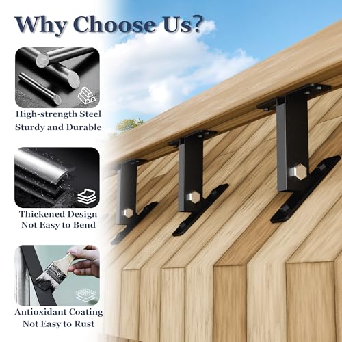 Heavy Duty Pergola Roof Riser Beam Bracket for Gazebo Roof Posts - Adjustable 90° Support, Wind & Snow Resistant, Includes Screws & Drill Bits, Black, 1 Piece - color: T-Shaped (1pcs)