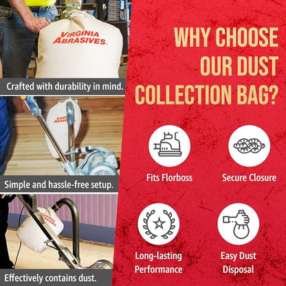 Floor Sander Dust Collector Bag, FlorBoss® Compatible, Reusable Cloth - style: Light Duty (Florboss)