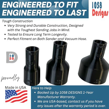 Sander Vacuum Adapter for most Makita Sanders - Shop Vac Attachment for Dust Collection Hose (1-7/8") by 1058Designs - size: 1-7/8"