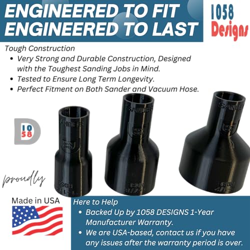 Sander Vacuum Adapter for most Makita Sanders - Shop Vac Attachment for Dust Collection Hose (1-1/4") by 1058Designs - size: 1-1/4"