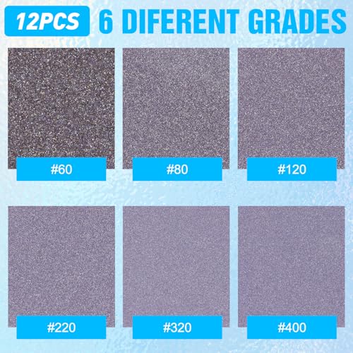 12 Pack Sanding Sponge, Washable and Reusable Sanding Blocks 180 Grit Wet Dry Sand Paper for Wood Drywall Metal Furniture - size: 180 Grits