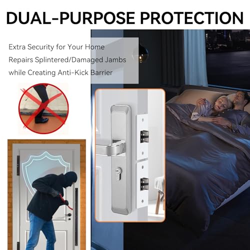 Door Frame Reinforcement Kit, Anti Kick Strike in Door Security, White - size: 5 PCS White