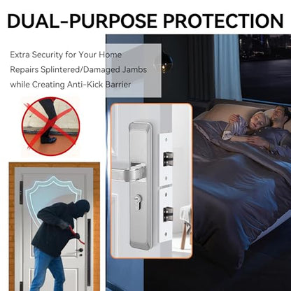 Door Frame Reinforcement Kit, Anti Kick Strike in Door Security, White - size: 5 PCS White
