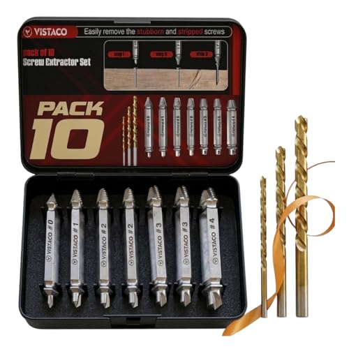 Screw Extractor Set, 10 Piece Easy Out Bolt & Screw Remover