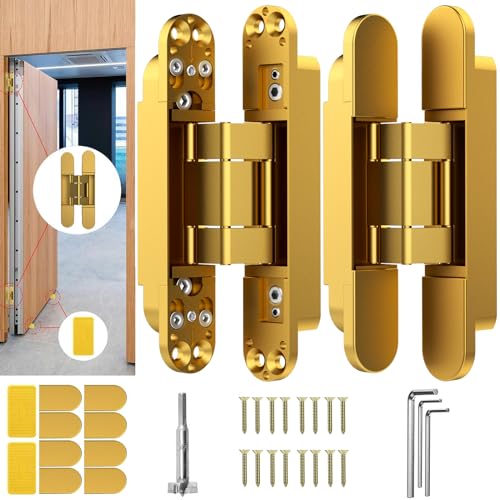 7" Hidden Door Hinge/Concealed Hinges,Invisible Hinges - color: Gold, size: 7 inches