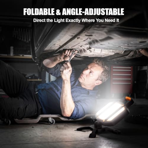 TRESDA 3000LM Rechargeable Work Light, Magnetic LED, Foldable & Portable - style: Magnetic Stand