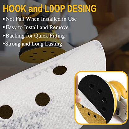 100PCS 5 Inch Sanding Discs 400 Grit Random Orbit Sander Sandpaper - style: Advanced Aluminum Oxide