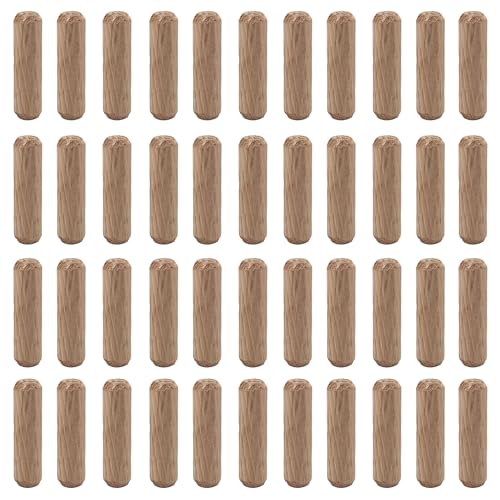 100Pcs 8x30mm Wooden Dowel Pins, Twill Groove Dowel Pin Hardwood Dowel Pegs with Tapered Ends for Furniture DIY Projects, Shelves, Crafts, Carpentry - size: 8x30mm