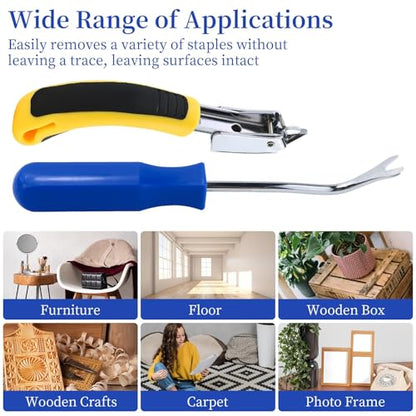 Staple Puller Tool with U tip Fastener Remover, Heavy Duty Staple Remover Staple Removers Strength Staple Puller Removing for Furniture Floor Wooden Case Carton Photo Frame Carpet Staple Remove