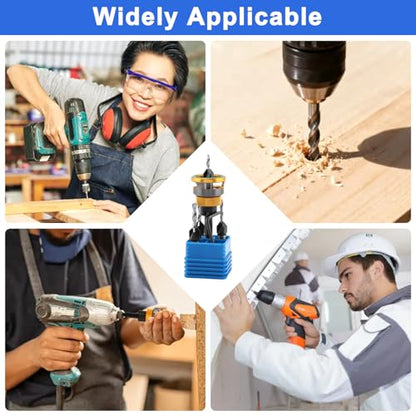 7PCS Countersink Drill Bits Set, Four-Flute Tapered Drill Bits, Alloy Countersink Bit for Wood, Include Adjustable Depth Stop Collar&Wrench for 82 Degree Woodworking, Plywood &MDF