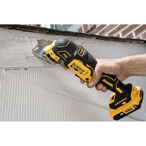 DEWALT 20V MAX XR Oscillating Multi-Tool Cordless, Variable Speed Brushless Motor Multitool with LED Light, Extended Runtime, Includes Two Wood Cutting Blades, Tool Only (DCS356B) - style: Tool Only