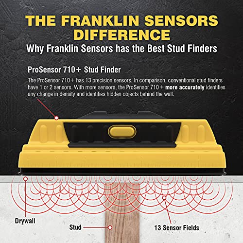Franklin Sensors ProSensor 710+ Stud Finder, 13-Sensor Wall Scanner - color: Yellow