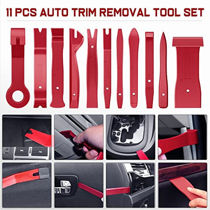 Nilight 238Pcs Trim Removal Tool, Auto Push Pin Bumper Retainer Clip Set - color: 238 Clips+ Remover Tools Red