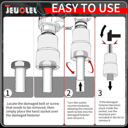 10PCS Twist Lug Nut Socket Set, 3/8" Drive Bolt Nut Extractor Tool - color: 10 Pcs Lug Nut Extractor 3/8 Inch Drive