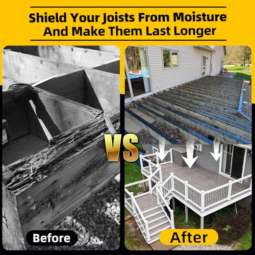 12 Pack Joist Tape for Decking 1-5/8" x 50' Weather-Resistant Butyl Joist Tape, Self Adhesive Deck Flashing Tape for Wood Decks Beams Roof, 1-5/8 inch x 50 feet - size: 1-5/8" x 50'