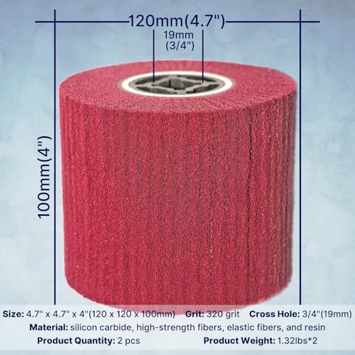 JONAS C 2 Pcs 4.7" x 4" 320 Grit Surface Conditioning Drum - style: 320 grit