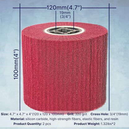 JONAS C 2 Pcs 4.7" x 4" 320 Grit Surface Conditioning Drum - style: 320 grit