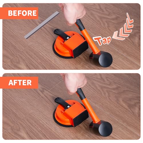 Floor Gap Fixer Tool Kit With Rubber Mallet & Cleaning Scraper,Enhanced Suction Cup Floor Suction Cup Tool, Laminate FloorGap RepairTool for Laminate, Wood, Tile & Vinyl Flooring