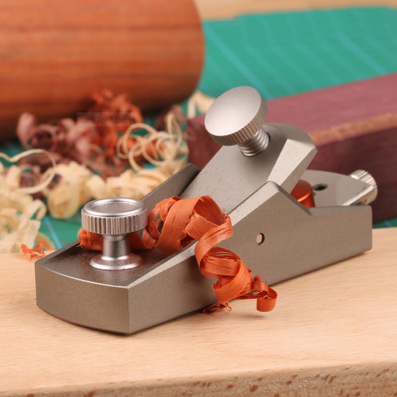 Mini Wood Planer, Premium Aluminum CNC Hand Plane & Wood Shaver with High-Carbon Steel Blade, 1.3x4.25x1.77in Small Woodworking Planer for DIY & Professional Carpenters