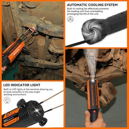 Induction Heater Bolt Removal, 1200W Induction Bolt Heater Tool with 8 Coils, Heat Stripped Bolt Remove for Rusted Nuts, Screws (Orange) - color: Orange