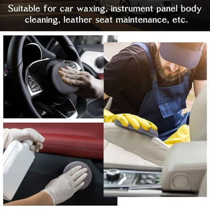 Tanlade 100 Pcs Car Detailing Microfiber Applicator Pad Wax Applicator Wash Microfiber Pads, 5 Inch Diameter (Grey) - color: Gray