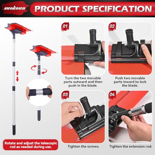suokoun Drywall Skimming Tool Set, 24 Inch Drywall Skimming Blade, Mud Pan, 9 Inch Compound Roller, Extension Handle and Three Mud Knife for Plasterboard Skim Coating and WallBoard - size: 24+14+9+7+4+3inch