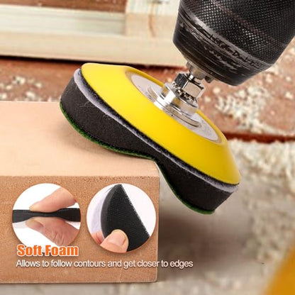 POLIWELL 12 Pack 3 Inch 75mm Foam Buffing Interface Pad