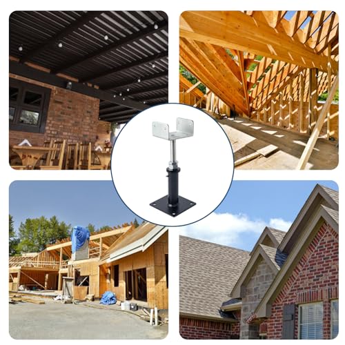 4 Pack U-Shaped Floor Jack - Adjustable Steel Beam Support for 4x2, 4x4, 4x6 Joists Heavy Duty Screw Jack with U-Head Telepost & House Jack.6-9 Inch Adjustment Range - size: 6-9
