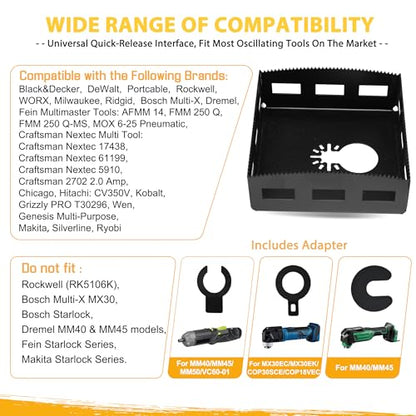 Square Slot Cutter, Drywall Outlet Cutter for Oscillating Tools - color: Rectangle + Square