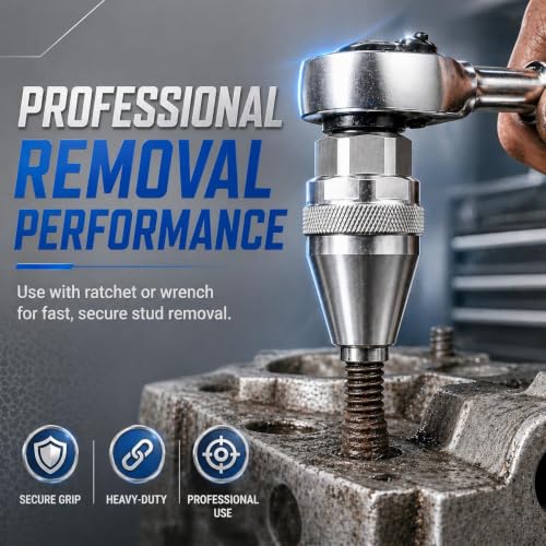 Broken Bolt Extractor Tool, Grips and Removes 1/4-Inch to 1/2-Inch Studs