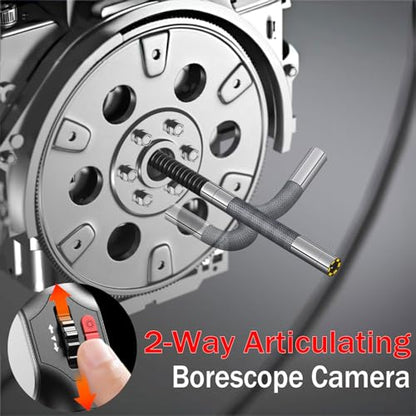 2-Way Articulating Borescope w/Light,0.24in Probe Endoscope for Auto Engine - size: Single Lens