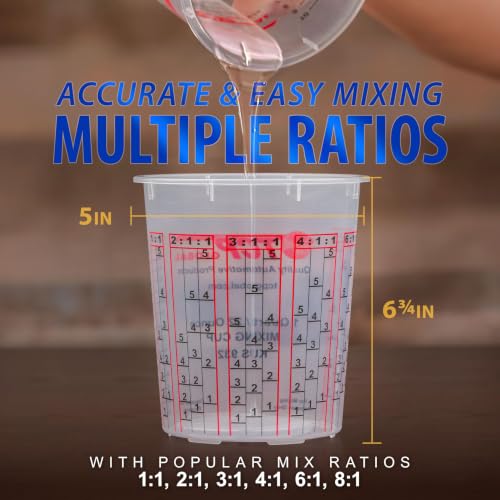 Custom Shop Paint Mixing Cups, 32-Ounce, 12 Pack, Plastic Measuring Cups - style: 12 Cups