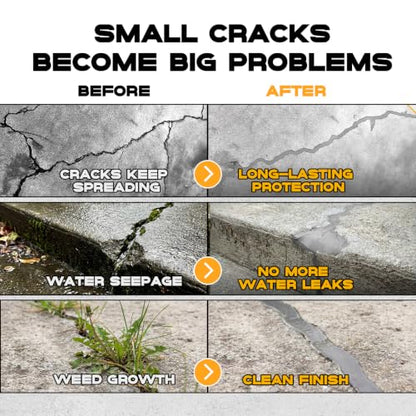 Concrete Crack Filler 3-Pack Oil-Based Self-Leveling Concrete Sealant Gray