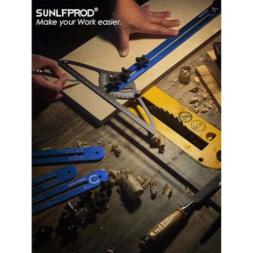 Stair Tread Template Tool - Dual Solid Nut Locking Stair Tread Tool Jig - color: Blue-Gray