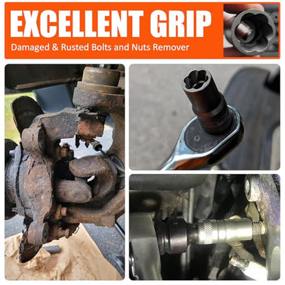 Bolt Extractor Kit,32Pcs Stripped Bolt Extractor Set for Impact Bolt&Nut - size: 32PCS