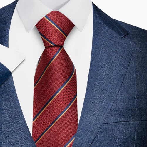 joy alice Tie For Men 6 PCS Necktie Woven Jacquard Neck Ties Set Neck Ties - color: Flower Brown Burgundy Striped Beige