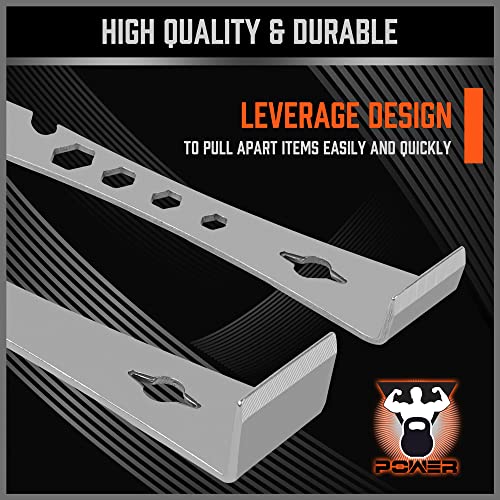 HORUSDY 2-Piece Pry Bar Scraper Set, Stainless Steel Flat Pry Bars with Hex Screwdriver Function, 6-11/16” & 9-1/2” Multi-Purpose Nail Puller, Trim, Demolition & Repair Tools