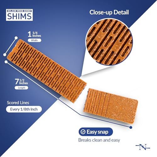 Composite Shims & Wedges for Leveling – Waterproof (24 Pack) 8-Inch Heavy Duty Durable Wood & Plastic Shims for Leveling Toilets, Windows, Cabinets, Decks, Tables & Furniture Levelers - Made in USA